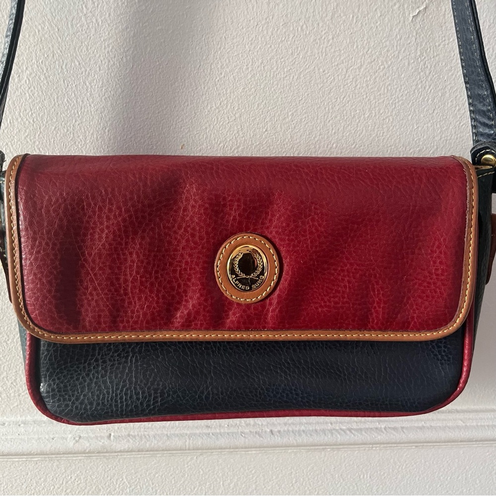 Alfred Sung vintage Crossbody Bag in Red and blue with Structured Design